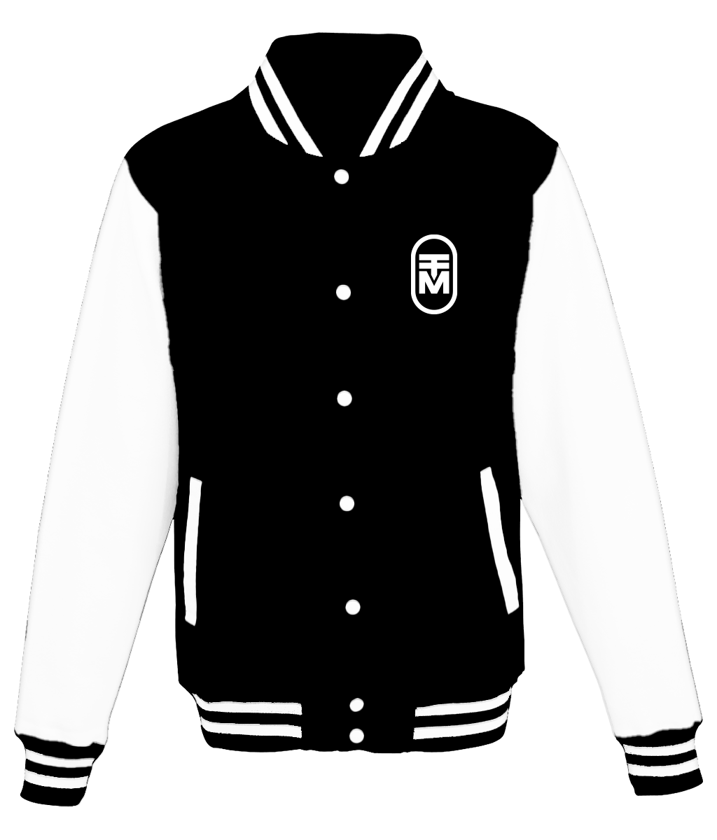 The Meir Varsity Jacket – Jet Black Edition (Front & Back Print)
